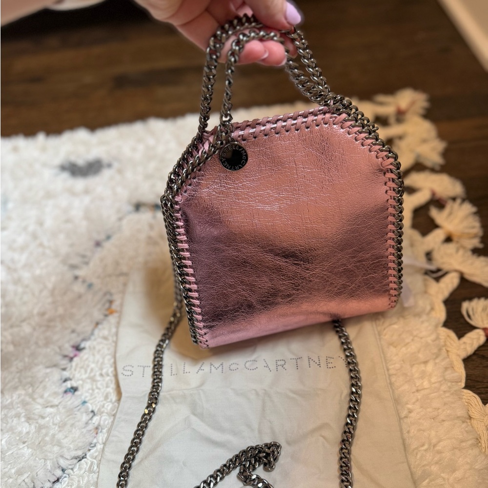Stella McCartney Pink Tiny Falabella Bag with Chain Strap